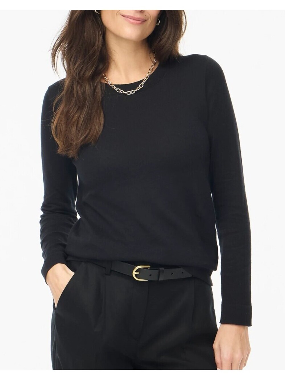 J CREW black Teddie cotton merino wool sweater sz M